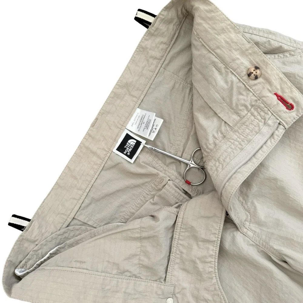 The North Face Tan Convertible Short Zip Off Hiking Cargo Pants Nylon Men 30x30